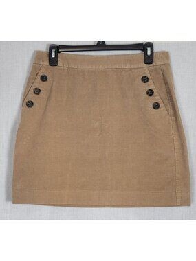 Banana Republic Mini Skirt Women's Sz 6 Corduroy Straight Tan Stretch Preppy